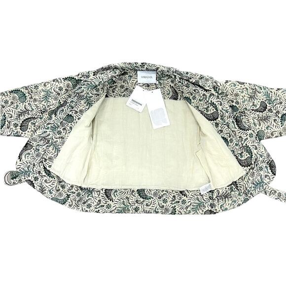 MariaCher Beige Brown Green Paisley Quilted Miranda Jacket Alicante size S NEW - Picture 6 of 15